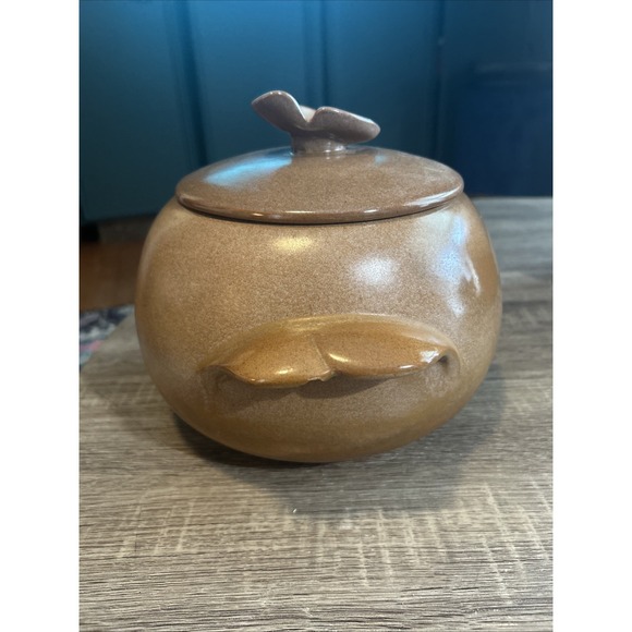 Vintage Frankoma Pottery Bean Pot With lid # 4W Plainsman Brown Casserole - Picture 4 of 12